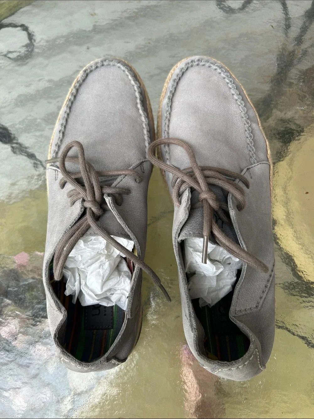 Men's Casual Lace-Up Suede Moc Toe Ugg Shoes - Gray 10.5